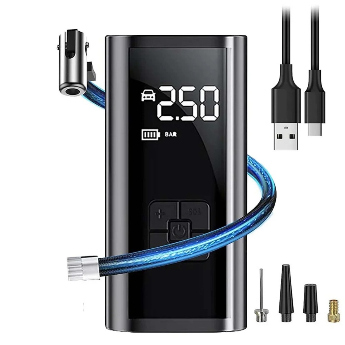 Main product image of Portable Rechargeable Air Compressor, Digital Display, for Tires and Balls