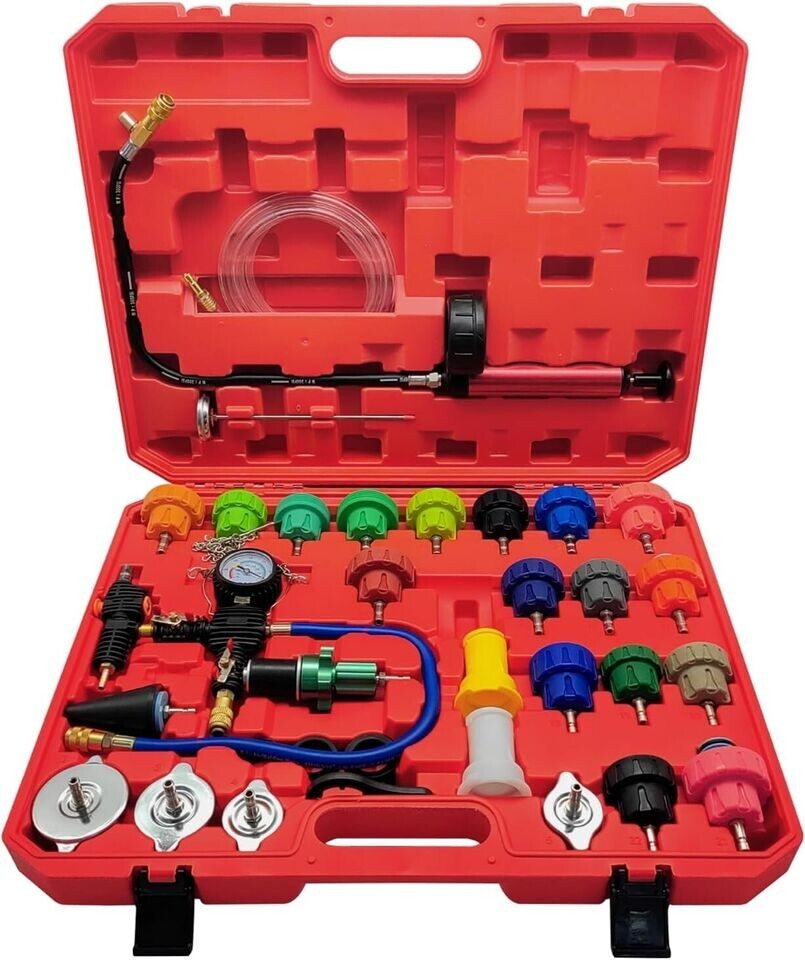 Main product image of Radiator Cooling System Pressure Tester & Coolant Purge Refill Vacuum Kit, 34-Piece