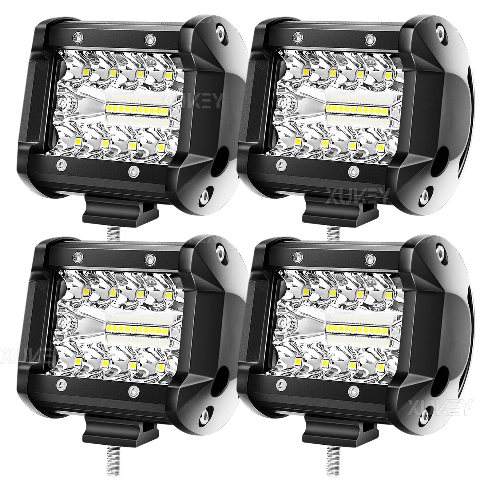 Main product image of 4-Pack 10W Square 20-LED 12V 6500K Flood Beam Work Lights