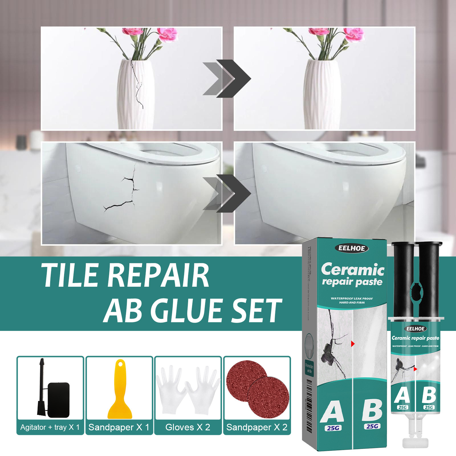 Main product image of Eelhoe Tile Repair Adhesive for Cracks, Leaks, and General Bonding