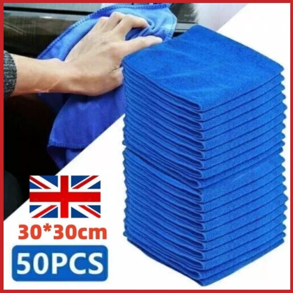Main product image of Large Microfibre Cleaning Cloths, 50-Pack, for Auto Detailing
