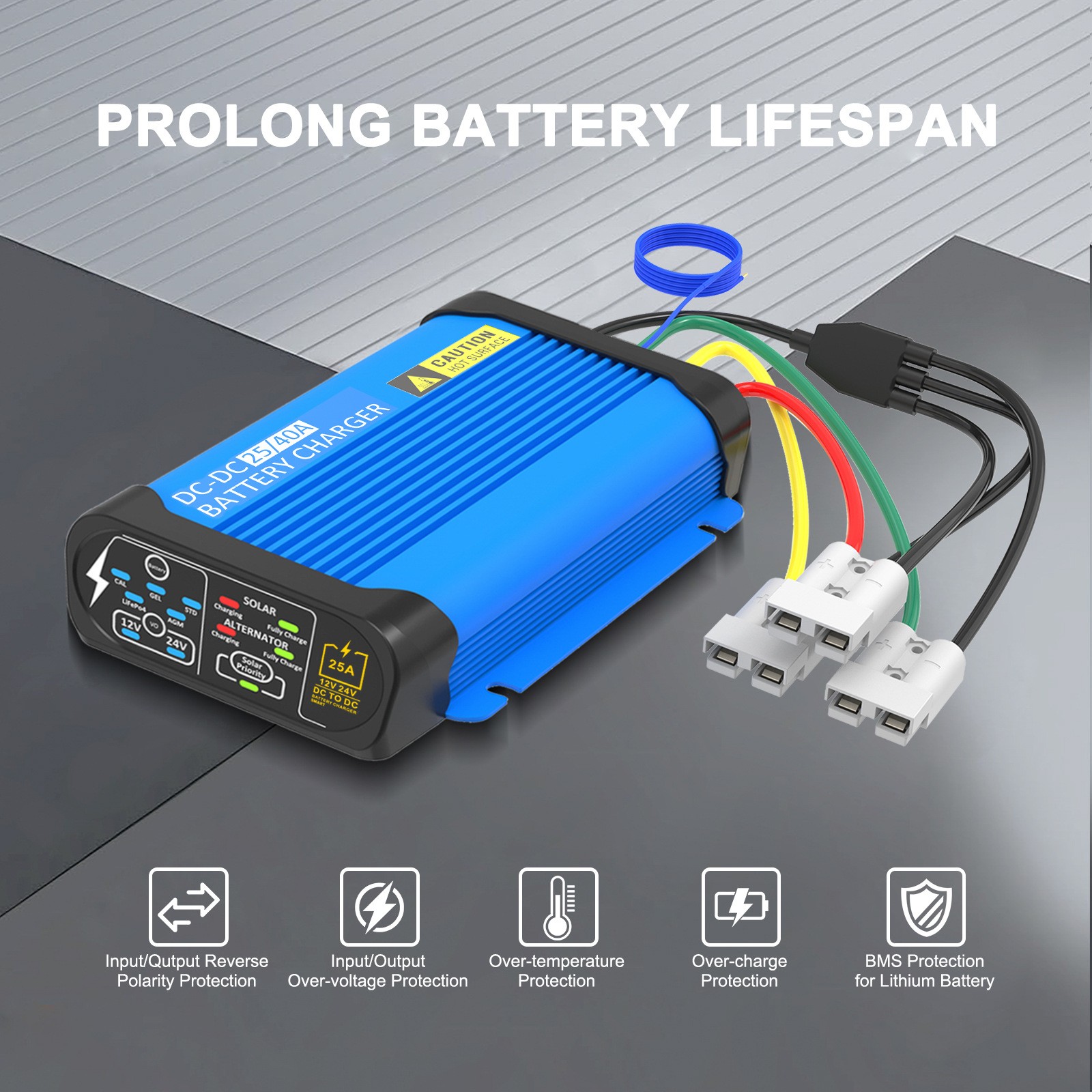 Main product image of 12V 25A DC to DC Dual Battery Charger, Solar MPPT, Voltage Sensitive