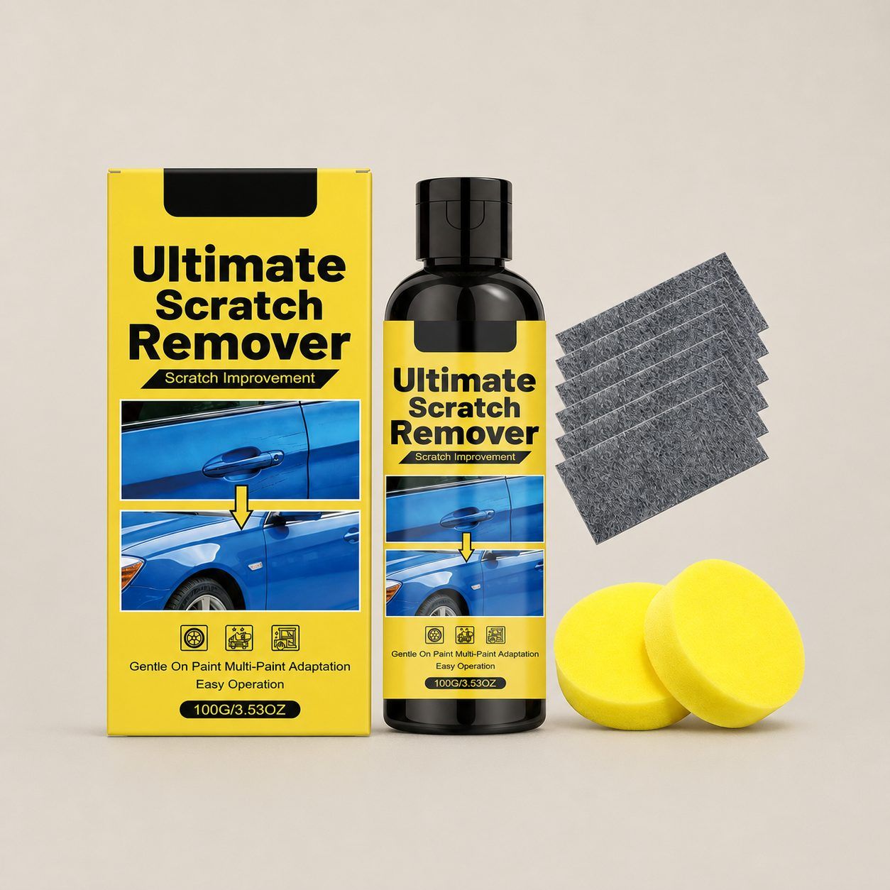 Main product image of AMZ Automotive Scratch Care Kit, 100 g, 2 Sponges, 6 Cloths