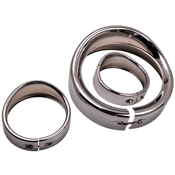 Main product image of 7 Inch Visor Style Headlamp Trim Ring & 4.5 Inch Trim Ring Set
