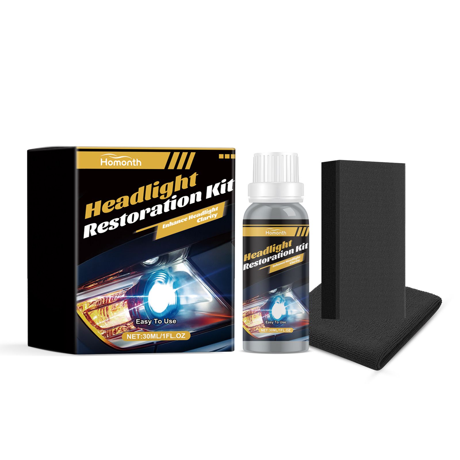 Main product image of HOMONTH Automotive Headlight Lens Care Kit, 30 ml