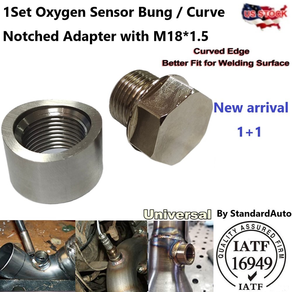 Main product image of 2 Sets Catalytic Converter O2 Sensor Bung and Plug, M18X1.5