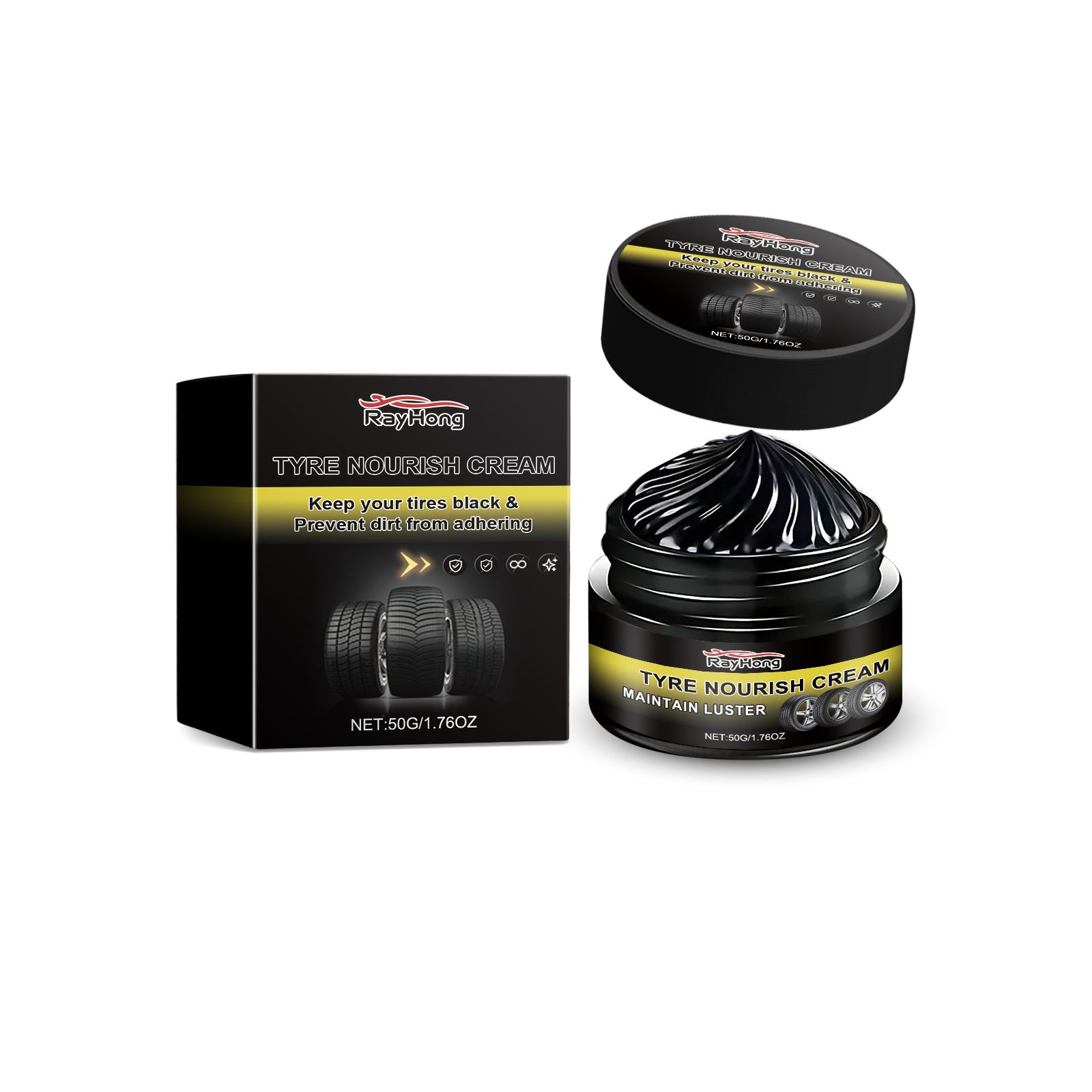 Main product image of RAYHONG Automotive Tire Care Wax, 50 g, 1 Pack