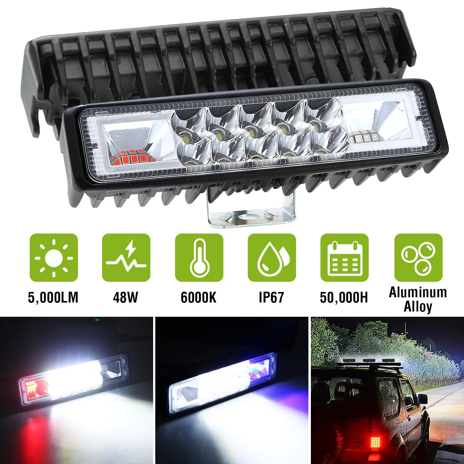 Main product image of 6 inch LED Light Bar, 48W, 5000lm, Spot/Work Light