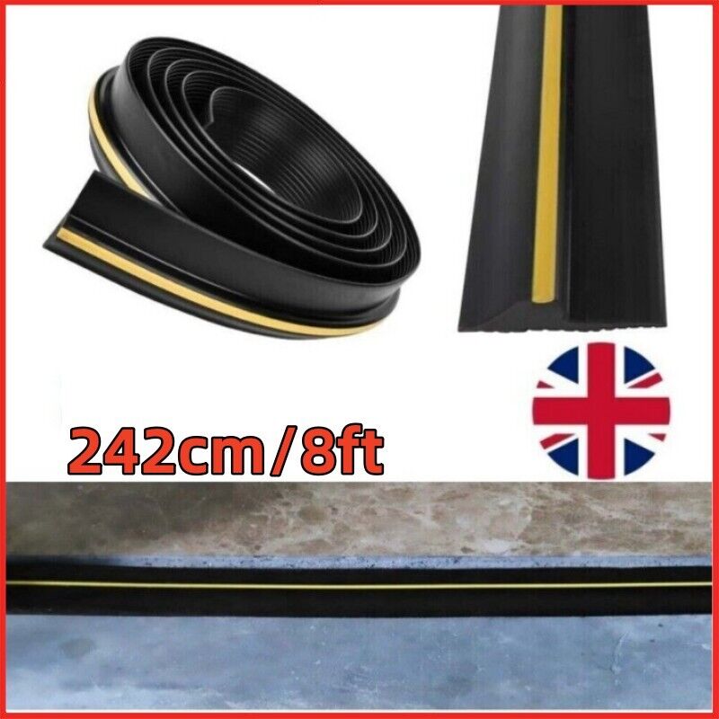 Main product image of 8ft Black Rubber Garage Door Floor Threshold Seal