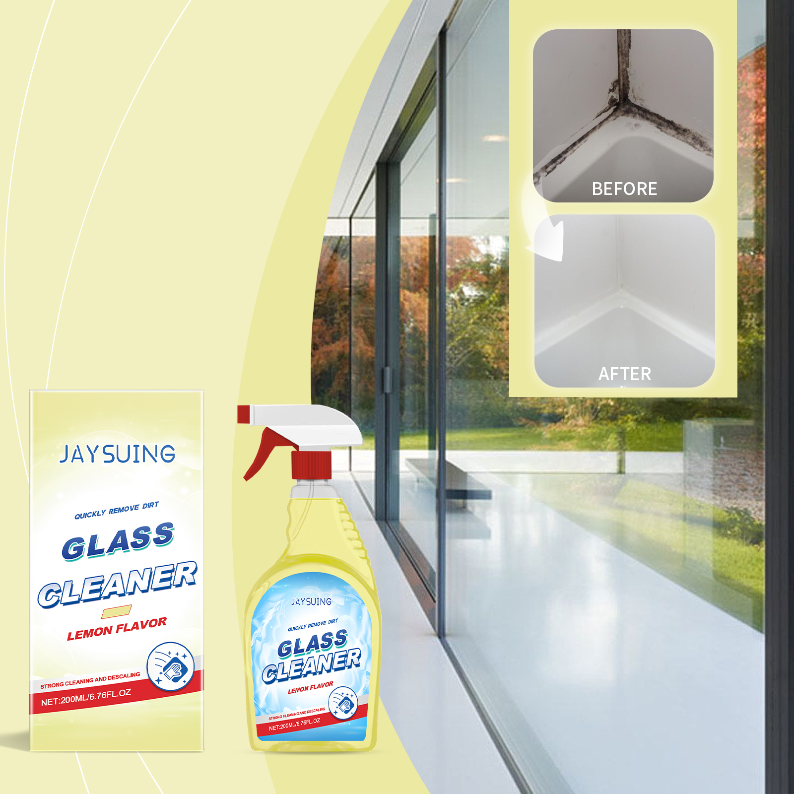 Main product image of Lemon Scented Glass Cleaner, Stain and Dust Remover