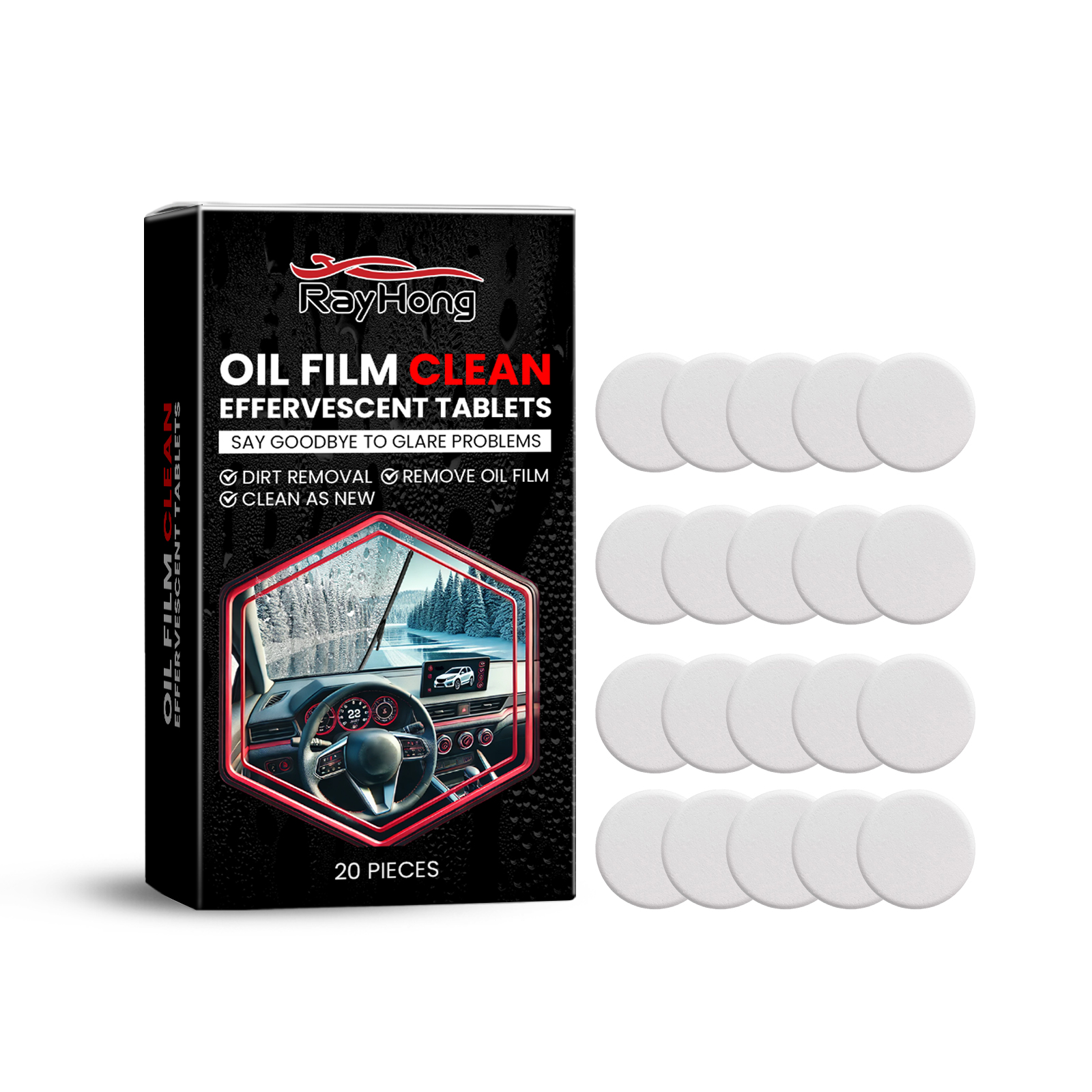 Main product image of Windshield Glass Degreaser and Oil Film Remover Tablets