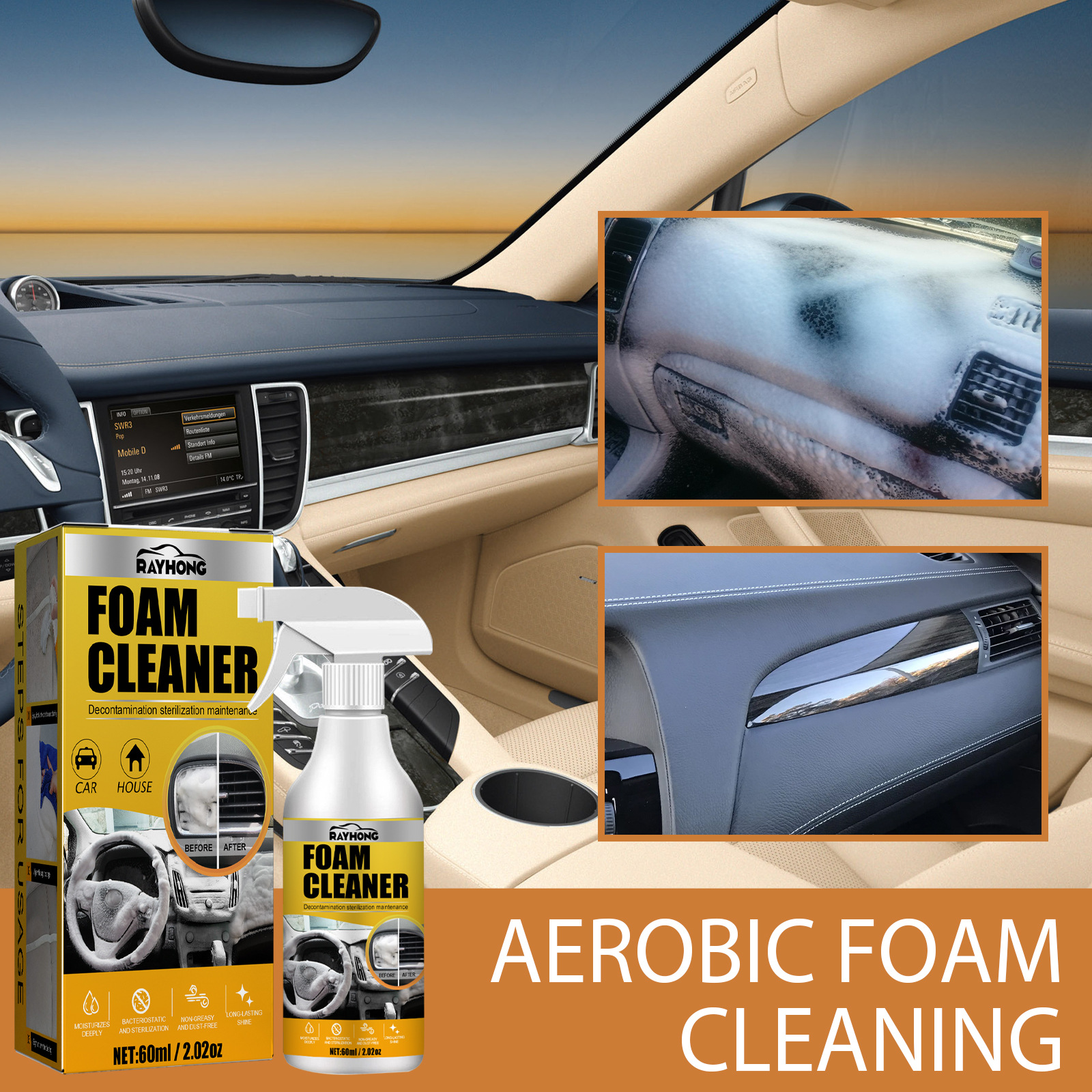 Main product image of Interior Foam Cleaner, Waterless, for Seats, Roofs, Dashboards