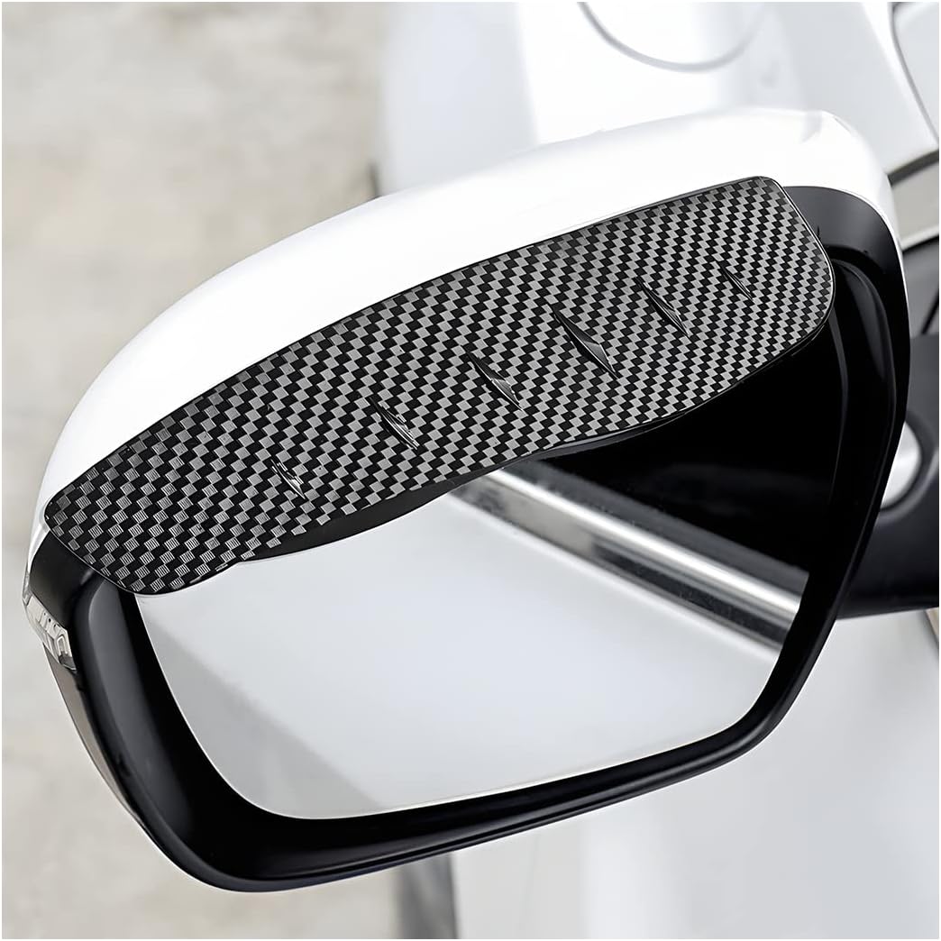 Main product image of Side Mirror Rain Guards, 2-Piece, Carbon Fiber Smoke Finish, Black