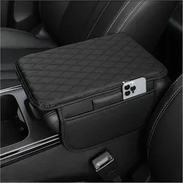 Product image of Black Microfiber Leather Universal Car Armrest Cover with Storage