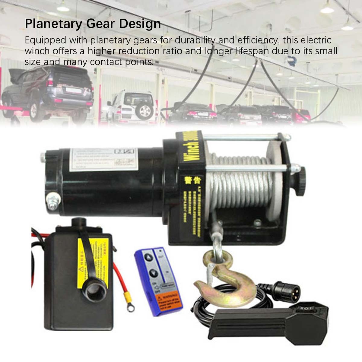 Main product image of 12V 3000lb Electric Winch with Steel Cable for Truck Trailer