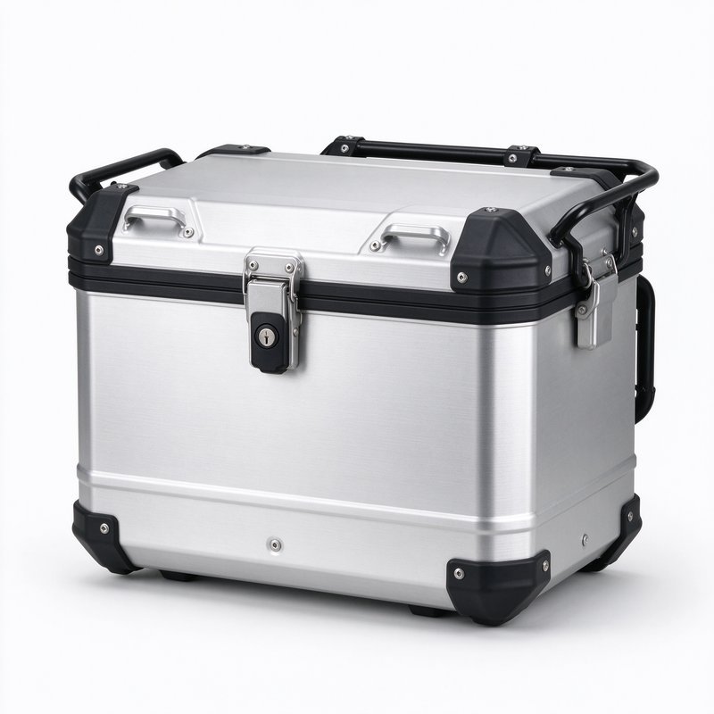 Main product image of 55-100L Aluminum Motorcycle Tail Box, Silver