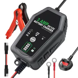 Product image of 6V 12V 3A Battery Charger Maintainer, Pulse Repair, LiFePO4
