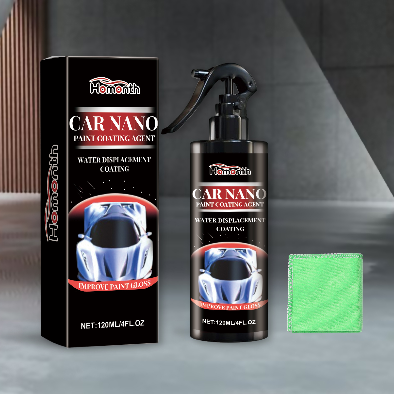 Main product image of Automotive Nano Spray, 120ml Bottle with Cloth
