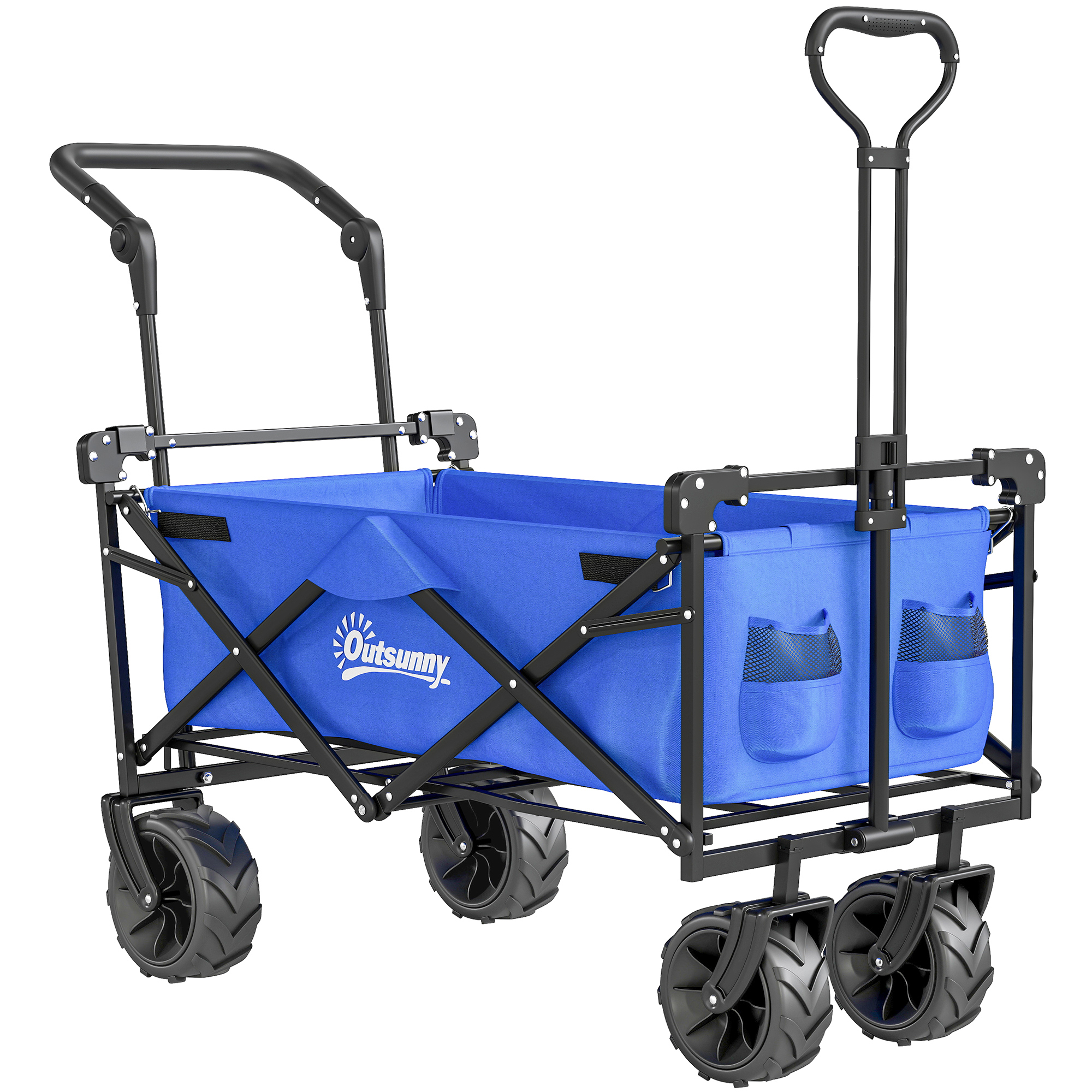 Main product image of Folding Four-Wheel Utility Wagon, Blue, with Canopy