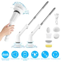 Product image of Cordless Rechargeable Electric Spin Scrubber, Telescopic, 6 Heads, 2 Speed