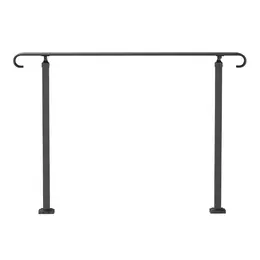 Product image of Wrought Iron Handrail, Adjustable, Black, for 2-3 Step Outdoor Stairs