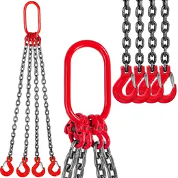 Product image of 5/16 Inch x 3.3 Ft G80 4-Leg Chain Sling with Grab Hooks, 11000 Lbs