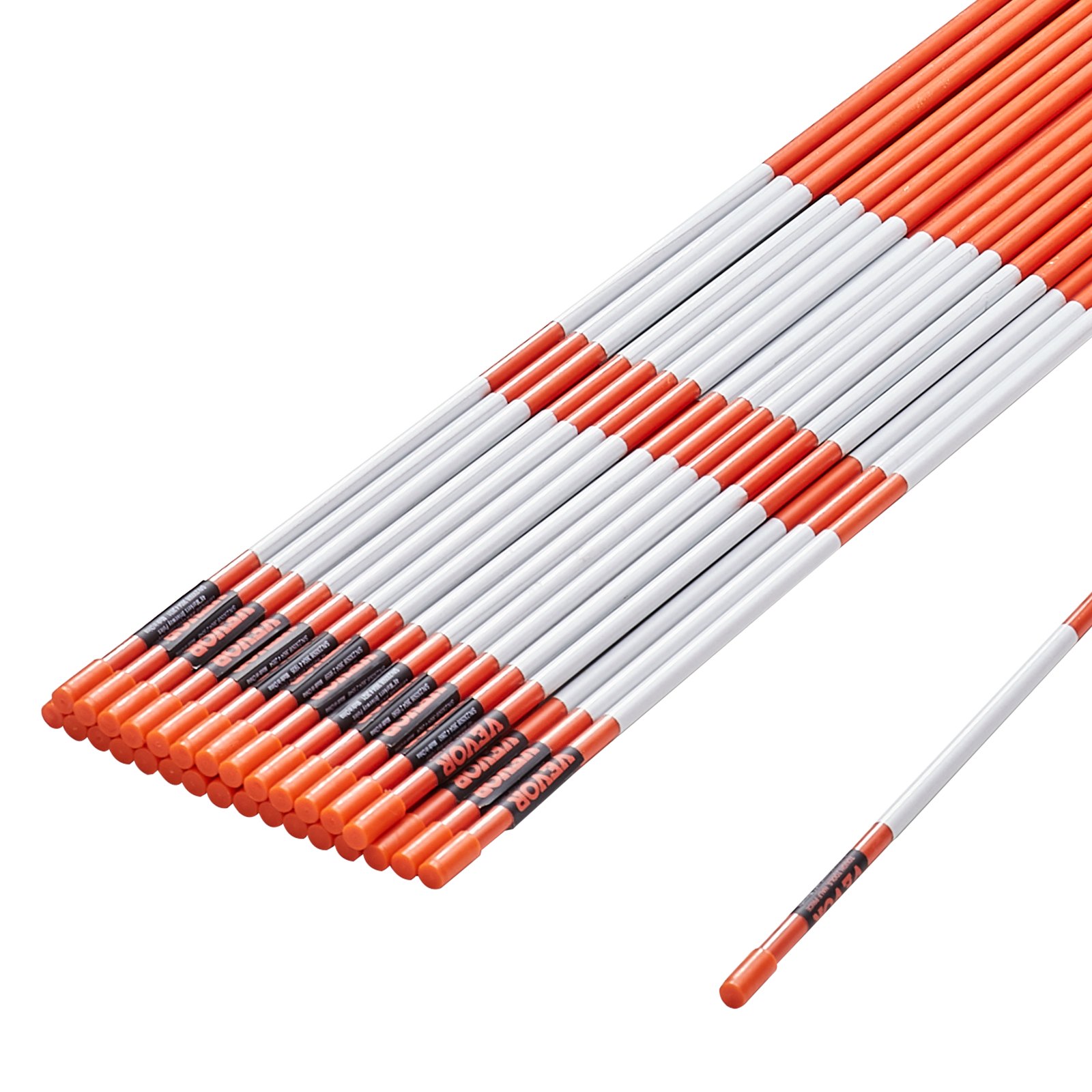 Main product image of 100 Orange Fiberglass Driveway Markers, 122 cm L, 0.79 cm Dia, Reflective