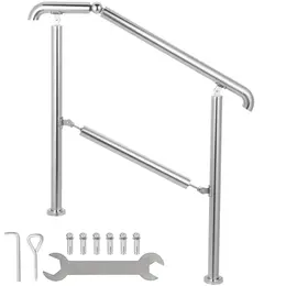 Product image of 3 Step Stainless Steel Transitional Handrail, Adjustable for 1-3 Steps, 99.8 Kg Capacity