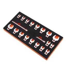 Product image of 3/8" Drive Crowfoot Wrench Set, 20-Piece, SAE 3/8-7/8", Metric 10-22mm