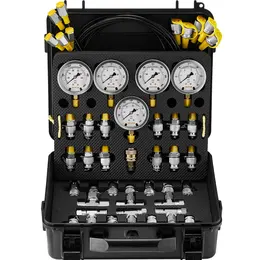 Product image of Hydraulic Test Kit, 5 Gauges, 10-600 bar, 13 Couplings, 14 Tees, 5 Hoses, Case