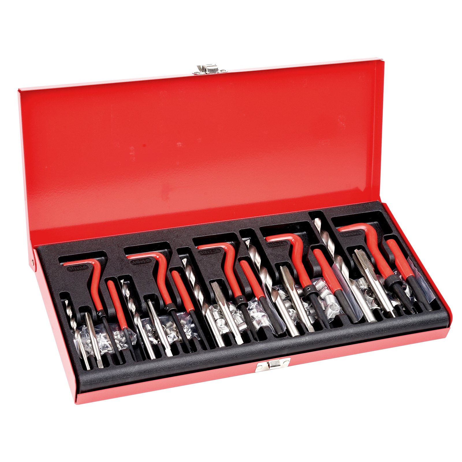 Main product image of Helicoil Thread Repair Kit, 166-Piece Metric M5-M12 HSS Drill & Rethreading Tool Set