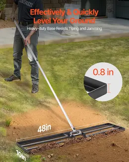 Product image of Lawn Leveler, 83.9 In Handle, 48x10 In Plate, Carbon Steel, 2 Heights Adjustable