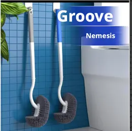 Product image of Long-Handle Gray Toilet Brush, PP+TPR Construction
