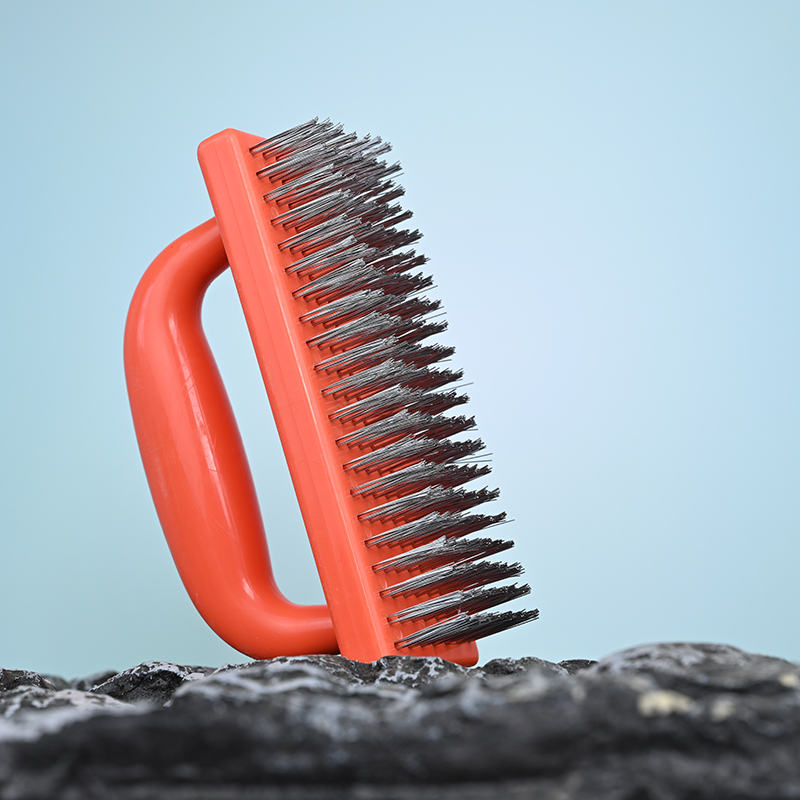 Main product image of Square Cleaning Wire Brush, Orange-Red, PP Handle, Galvanized Wire, 1