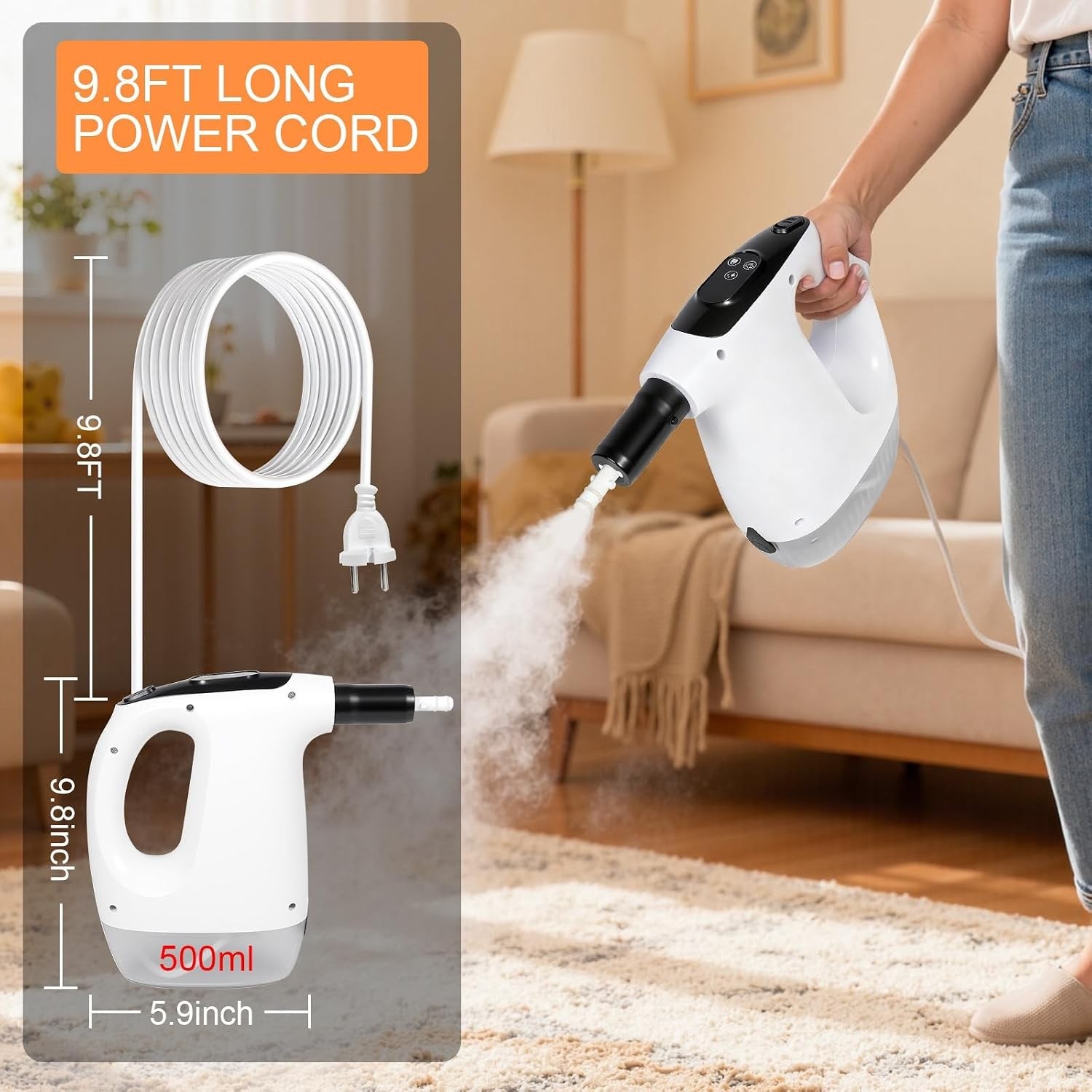 Main product image of Handheld 10-in-1 Steam Cleaner with Mop Attachment