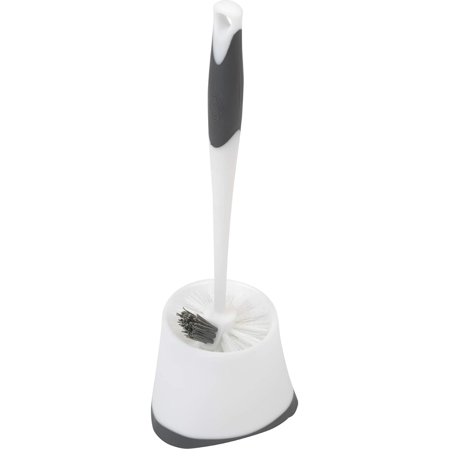 Main product image of Corner Toilet Bowl Brush with Under-Rim Scrubber and Storage Caddy, White