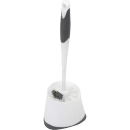 Product image of Corner Toilet Bowl Brush with Under-Rim Scrubber and Storage Caddy, White