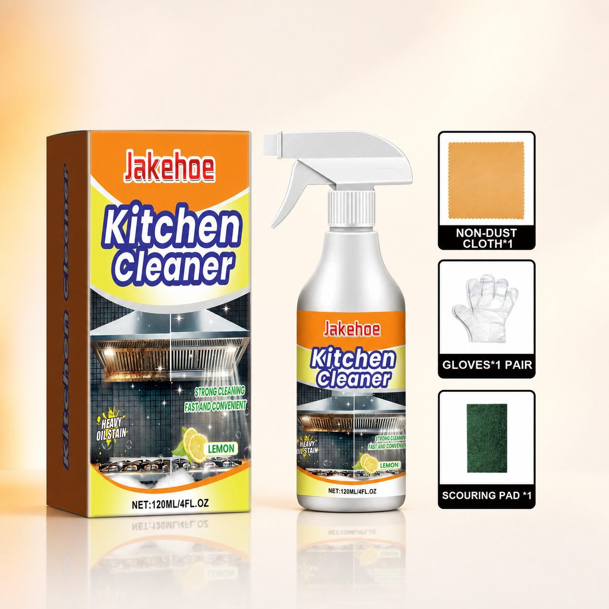 Main product image of JAKEHOE Kitchen Grease Cleaning Kit, 120 ml with Tools