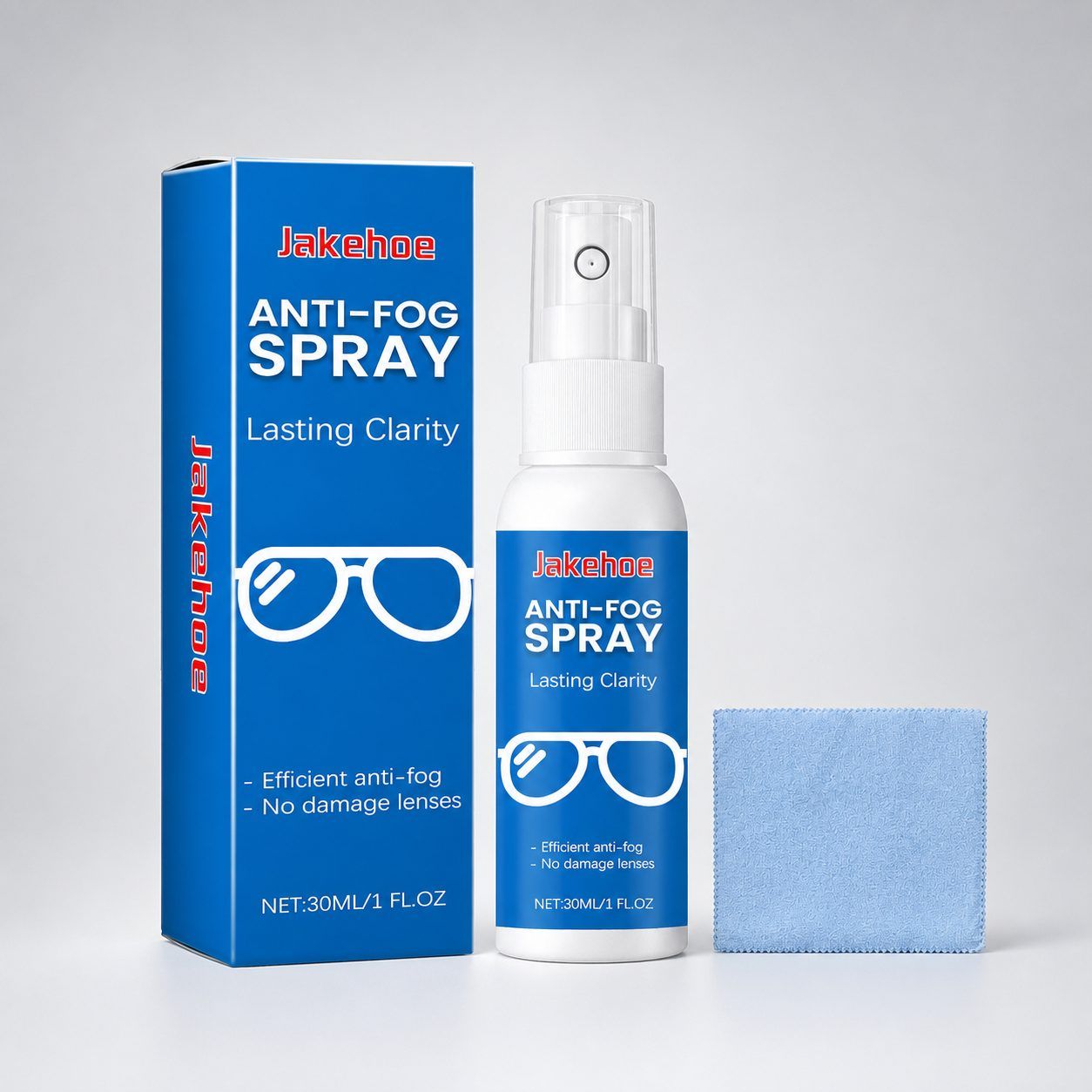 Main product image of JAKEHOE Eyeglass Anti-Fog Cleaning Spray Kit, 1 Set