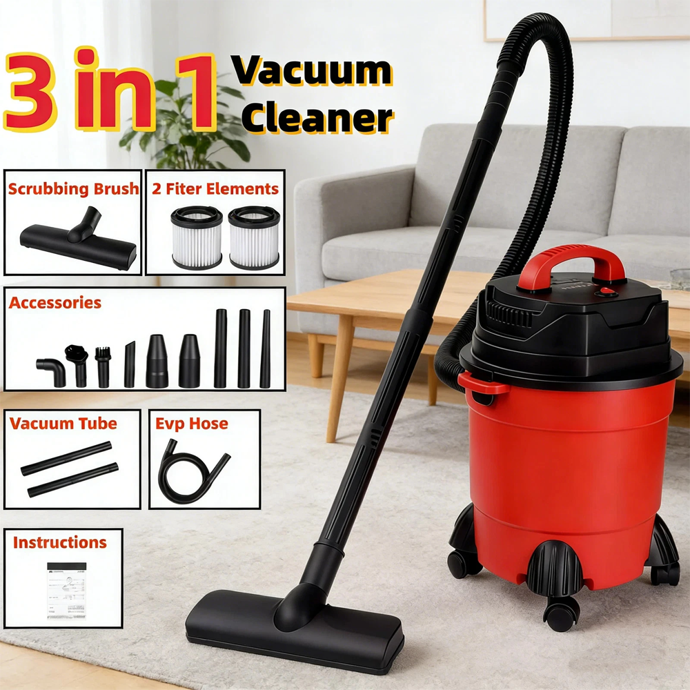 Main product image of 1500W Wet/Dry Bagless Cylinder Vacuum Cleaner, 15L