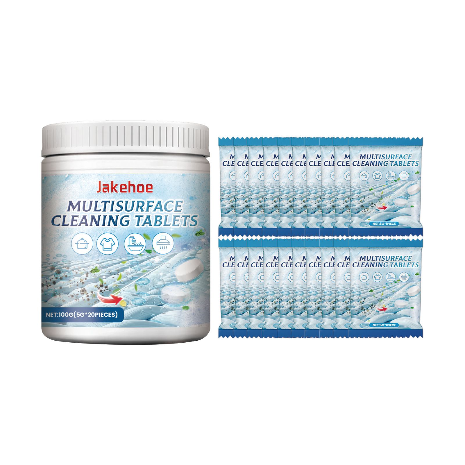 Main product image of JAKEHOE Multi-Surface Cleaning Tablets, 20 Count