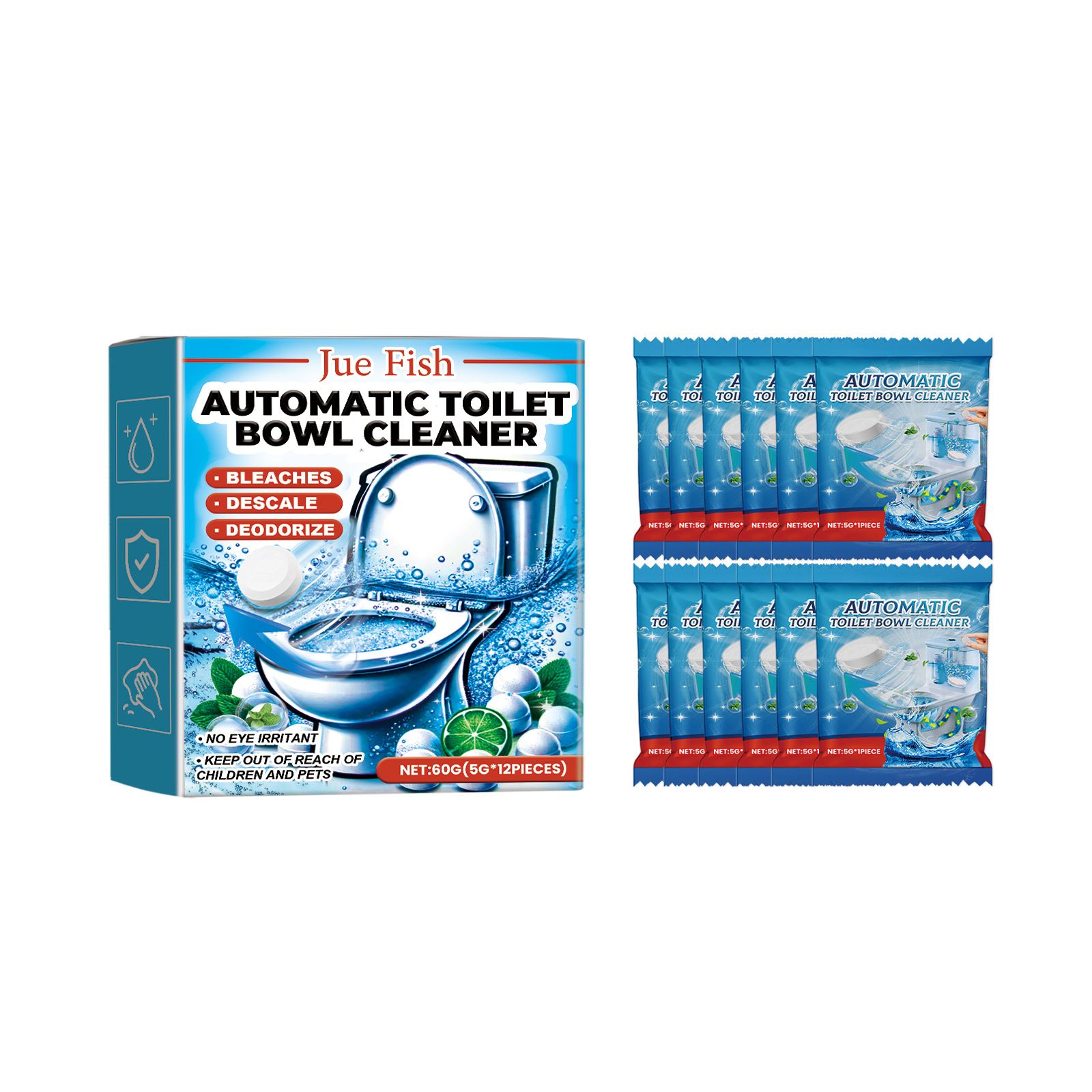 Main product image of JUE FISH Automatic Toilet Bowl Cleaning Tablets, 60 g
