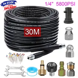 Product image of 30M Sewer Jetter Kit for Pressure Washer, 5800 PSI, 1/4 NPT Hose
