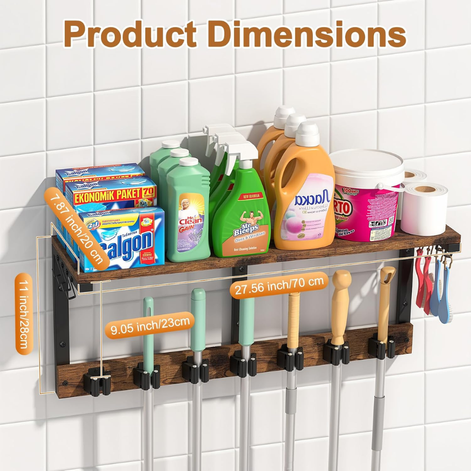Main product image of Housolution Wall Mount Broom and Mop Holder, Cleaning Tool Organizer