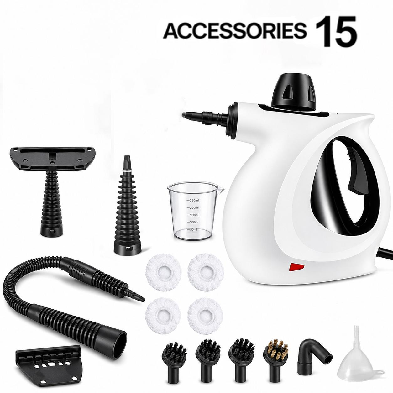 Main product image of Portable Handheld Steam Cleaner with 15-Piece Accessory Kit