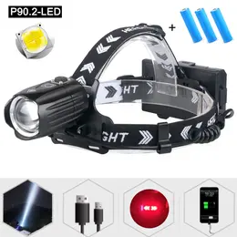 Product image of USB Rechargeable Headlight with Display, Power Bank Function