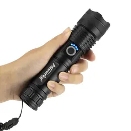 Product image of Rechargeable LED Flashlight with Adjustable Zoom and Battery Display
