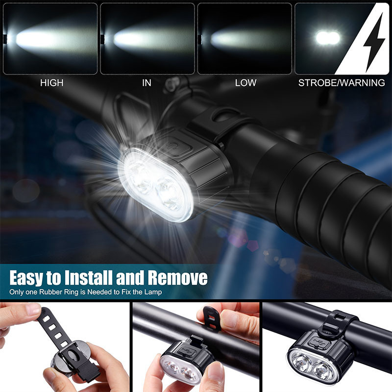 Main product image of Road Bike Helmet Headlight and Tail Light Set