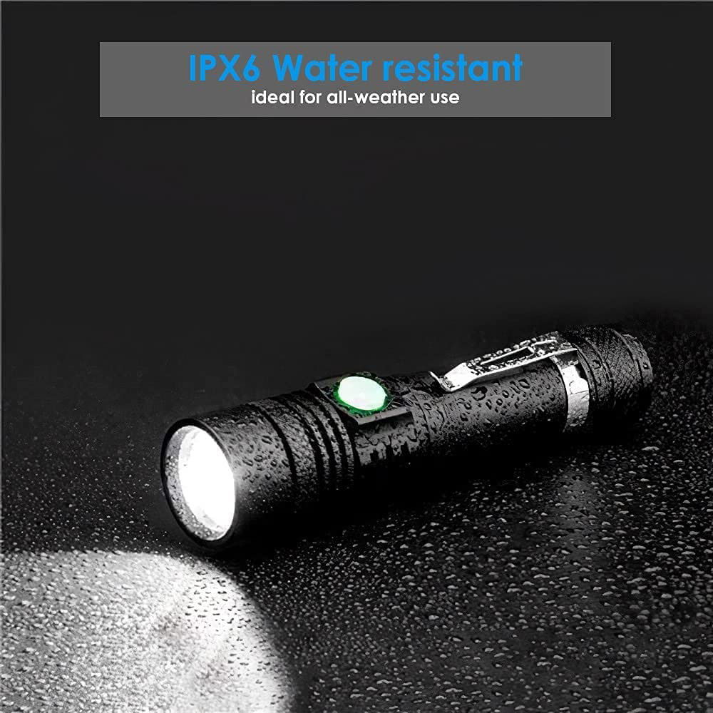 Main product image of T6 LED Flashlight, USB Rechargeable, Telescopic Zoom