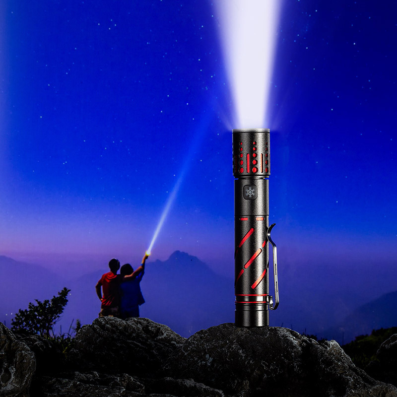 Main product image of Aluminum Alloy Rechargeable LED Zoom Flashlight with Laser
